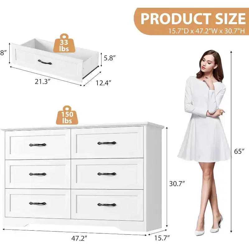 5/6 Drawers Dresser for Bedroom,Chest of Drawers,Farmhouse Modern Wooden Dresser,Storage Organizer Dresser for Bedroom,Living Room,Kids Room 27