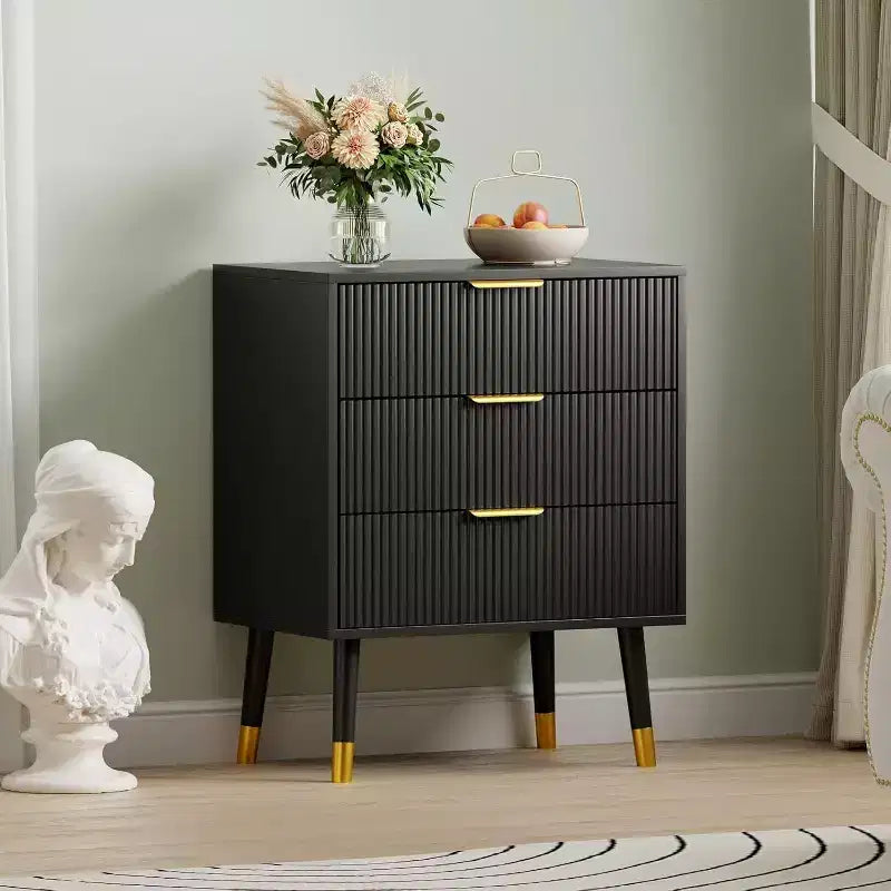3-Drawer Modern Dresser - Wide Top Nightstand & Storage for Bedroom & Living Room 3
