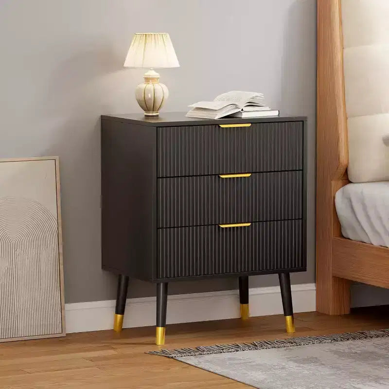 3-Drawer Modern Dresser - Wide Top Nightstand & Storage for Bedroom & Living Room