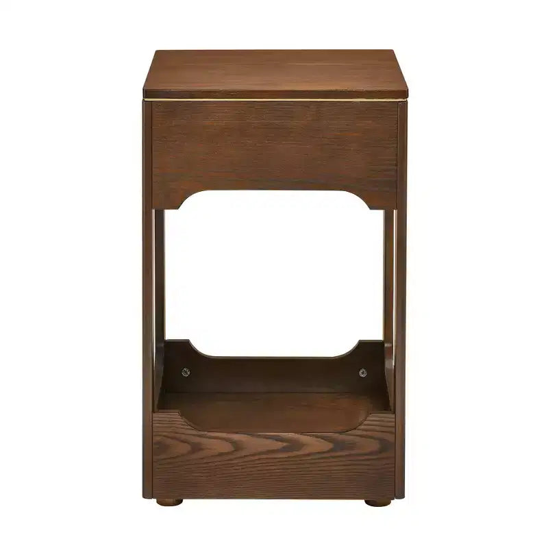 GDFStudio Gorrath Tavolino Laterale in Legno Moderno di Metà Secolo con Piano Sollevabile e Ripiano Contenitore 4