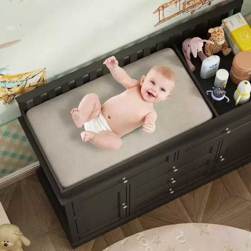 Famapy Baby Changing Table Chest of Drawers Edge Protection Top Upholstery 14