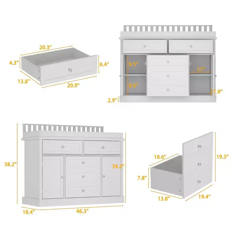 Famapy Baby Changing Table Chest of Drawers Edge Protection Top Upholstery 21