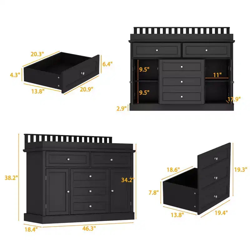 Famapy Baby Changing Table Chest of Drawers Edge Protection Top Upholstery 5