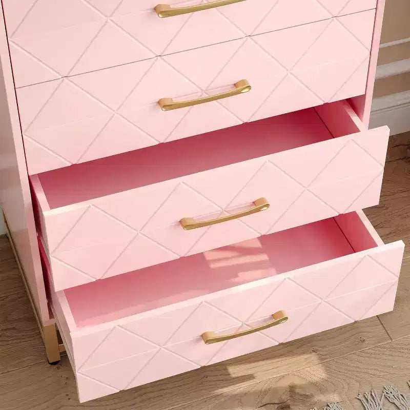 4 Drawer Dressers, Wood Dresser w/Golden Handles, Storage Chest Cabinet Organizer Unit, Chest of Drawers for Living Room, Closet, Hallway 16