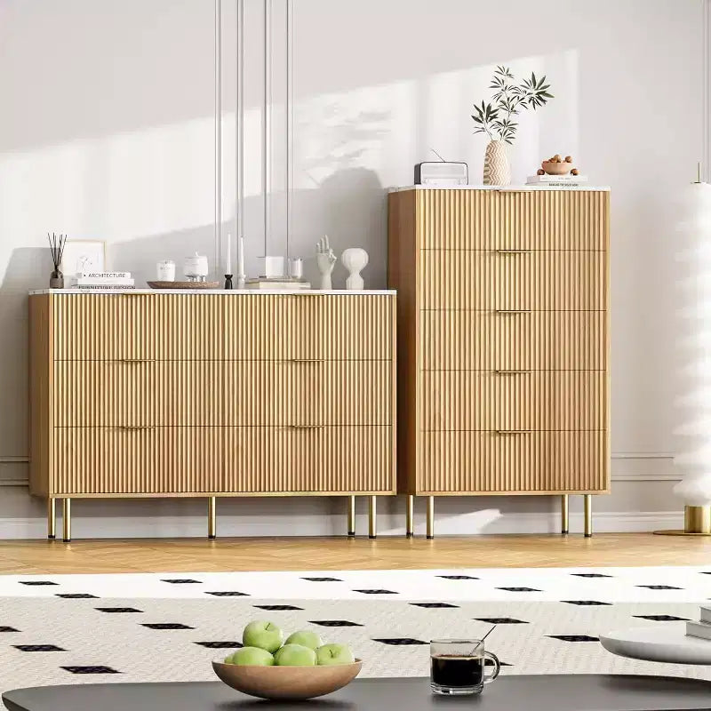 6-Drawer Dresser, Wooden Chest of Drawers, Modern Storage Fluted Panel Design Dressers for Living Room, Bedroom, Closet, Hallway, Entryway 28