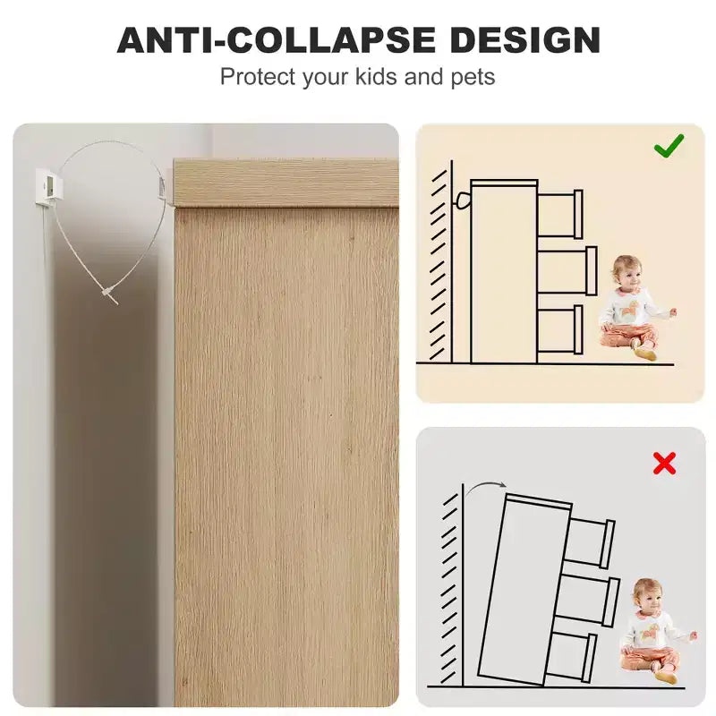 6 Drawer Dresser for Bedroom, 46.8W Wooden Chest of Drawers with Embedded Handles, Clothes Storage Organizer, Dresser TV Stand for Hallway 13