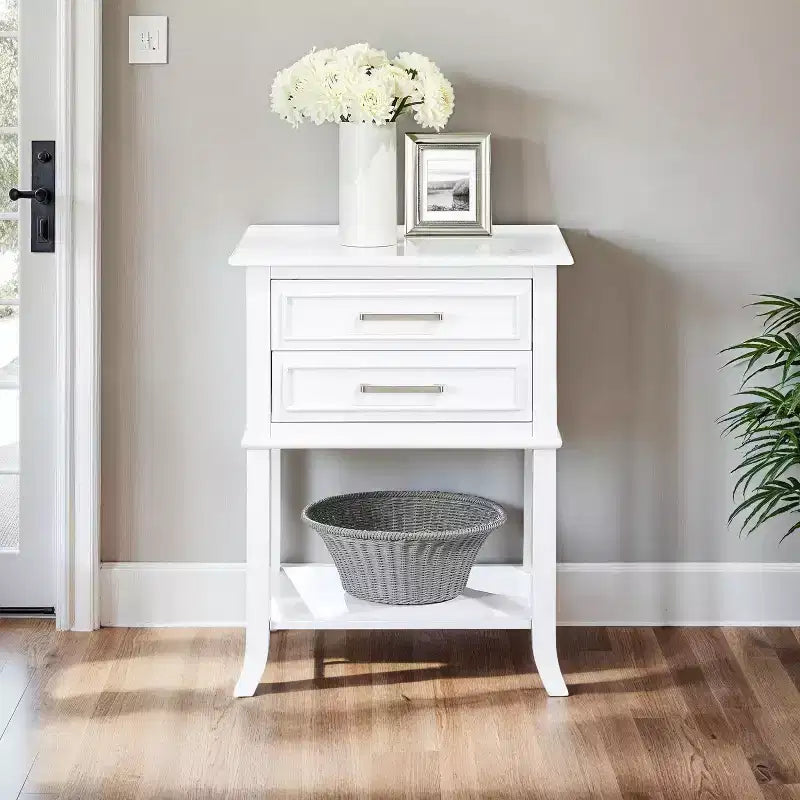 HomeStock 28.75 in.H White Color Rectangle Wood Table Top End Table 1 -piece