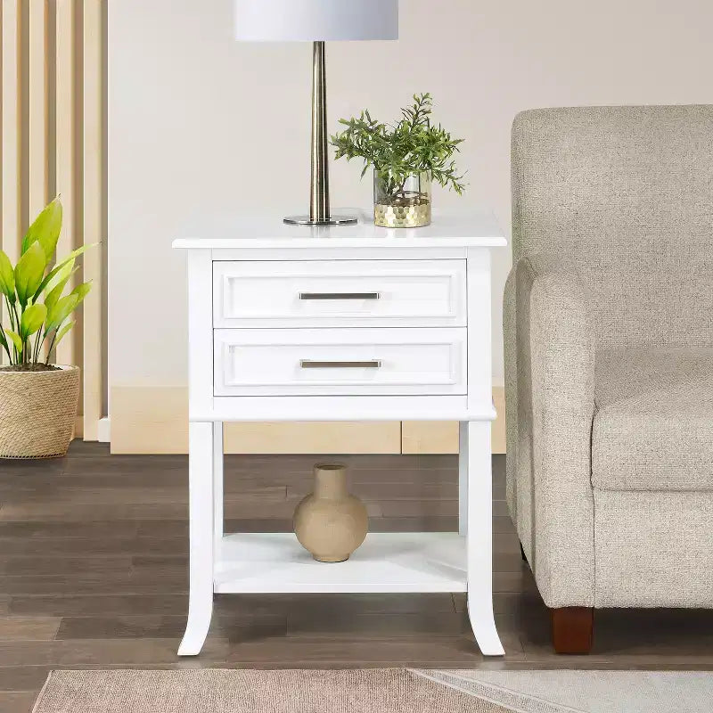 HomeStock 28.75 in.H Tavolino Rettangolare con Piano in Legno, Colore Bianco - 1 pezzo 5