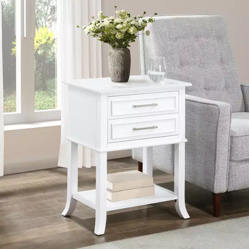 HomeStock 28.75 in.H Tavolino Rettangolare con Piano in Legno, Colore Bianco - 1 pezzo 8