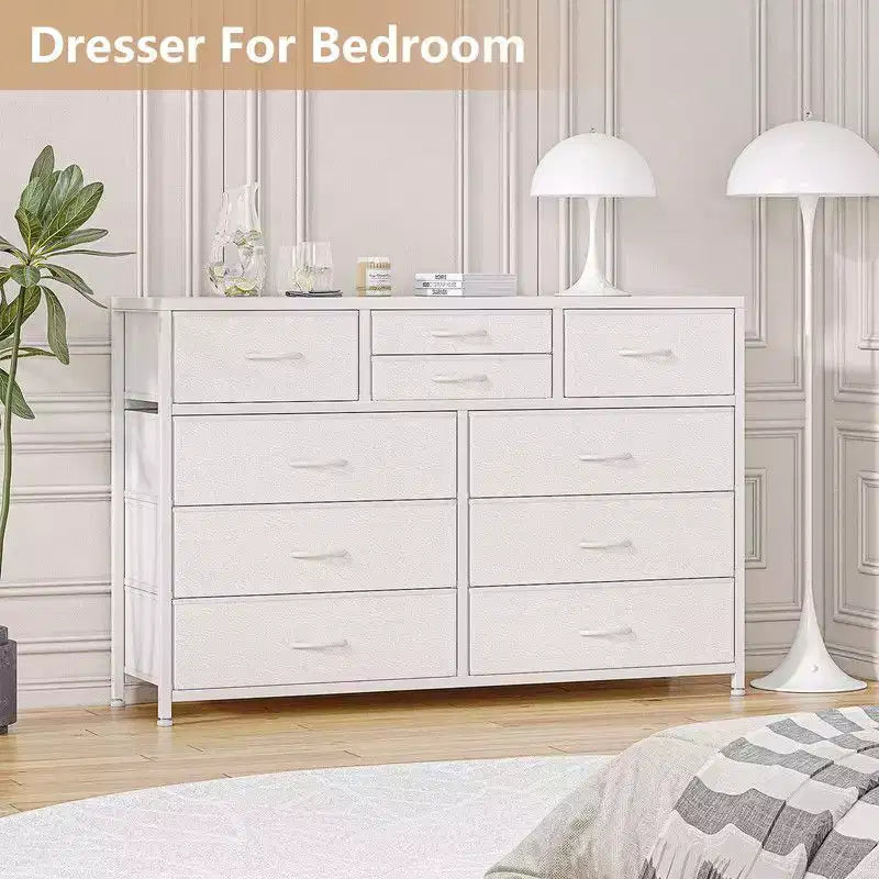 10 Drawers Fabric Dressers for Bedroom, Modern Chest of Drawers 33