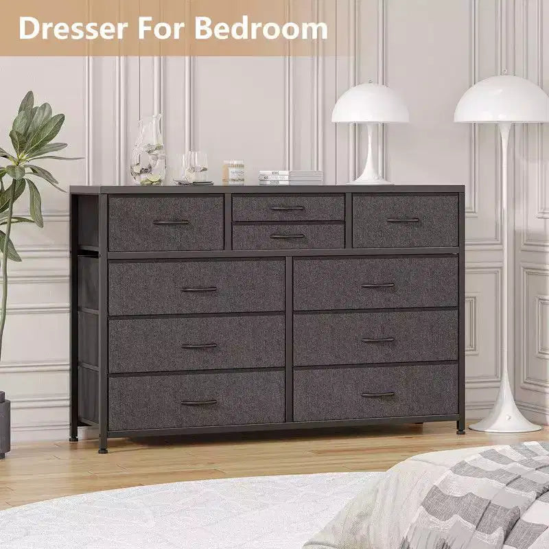 10 Drawers Fabric Dressers for Bedroom, Modern Chest of Drawers 5