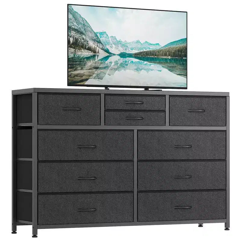10 Drawers Fabric Dressers for Bedroom, Modern Chest of Drawers