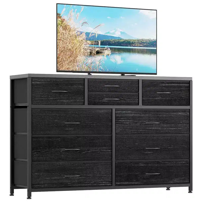 10 Drawers Fabric Dressers for Bedroom, Modern Chest of Drawers 8