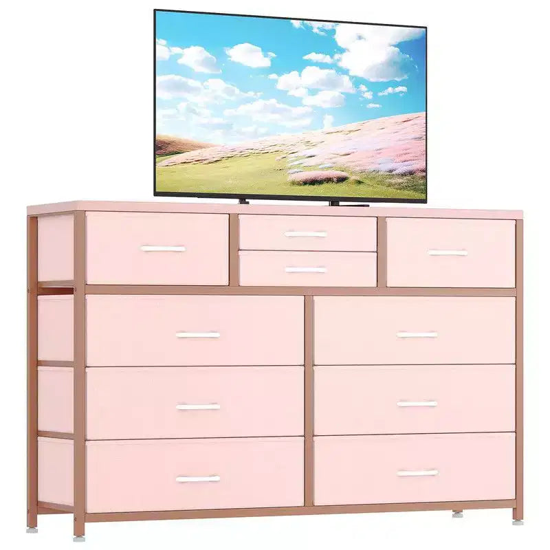 10 Drawers Fabric Dressers for Bedroom, Modern Chest of Drawers 15