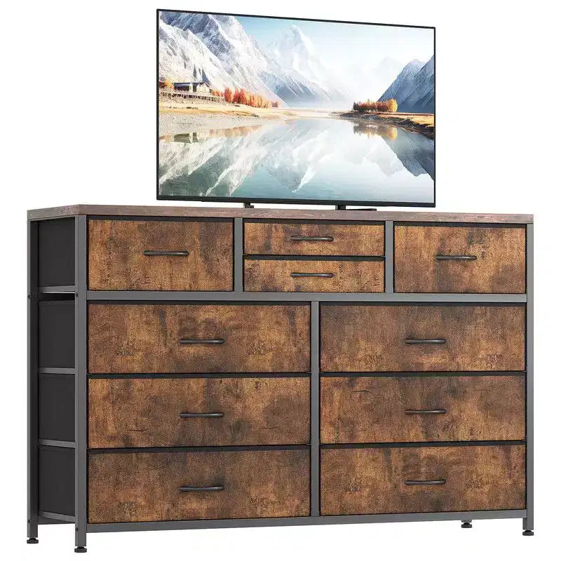 10 Drawers Fabric Dressers for Bedroom, Modern Chest of Drawers 22