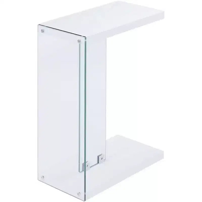Tavolino Belmont elettrico con ripiano ribaltabile di HomeStock con vano portaoggetti nascosto, stazione di ricarica con prese e porte USB, pannelli laterali in vetro