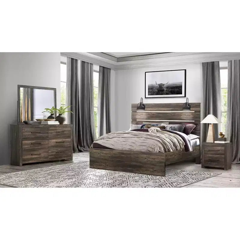 HomeStock 20 in.H Iron Horizontal Dressers with 6 - Drawers in Brown Finish 4