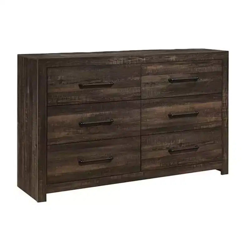HomeStock 20 in.H Iron Horizontal Dressers with 6 - Drawers in Brown Finish 6