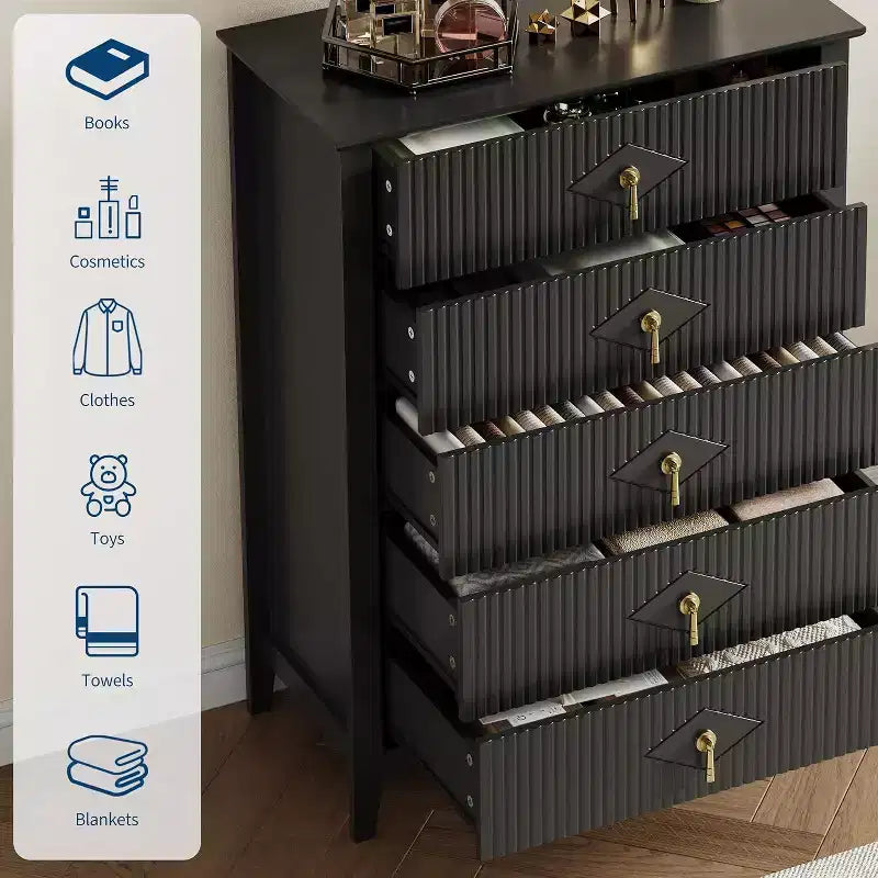 54 Fluted 6-Drawer Dresser - Modern Wood Storage Cabinet for Bedroom & Living Room 13