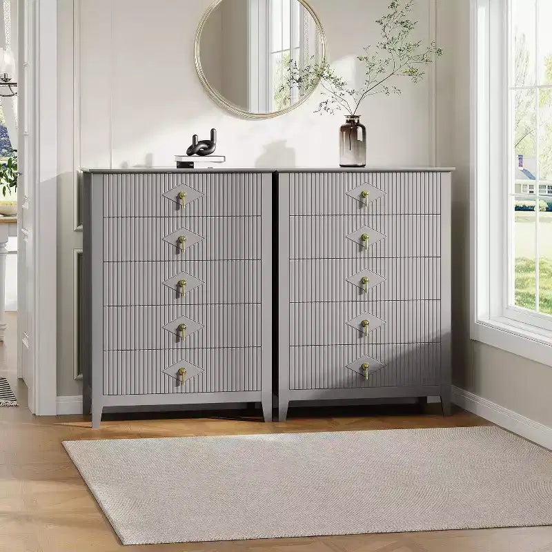 54 Fluted 6-Drawer Dresser - Modern Wood Storage Cabinet for Bedroom & Living Room 17