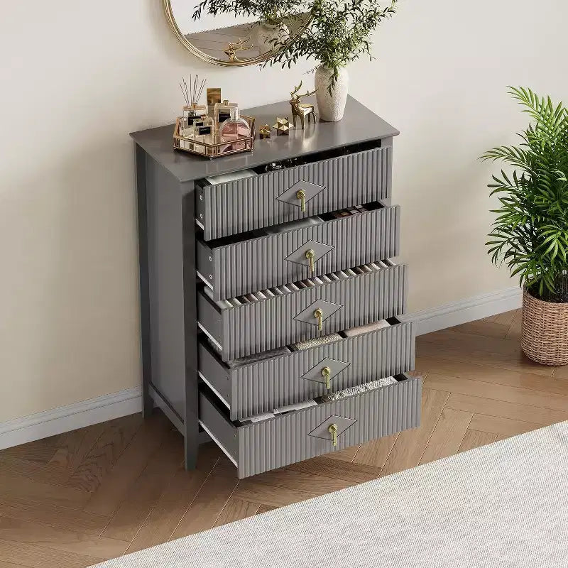 54 Fluted 6-Drawer Dresser - Modern Wood Storage Cabinet for Bedroom & Living Room 18