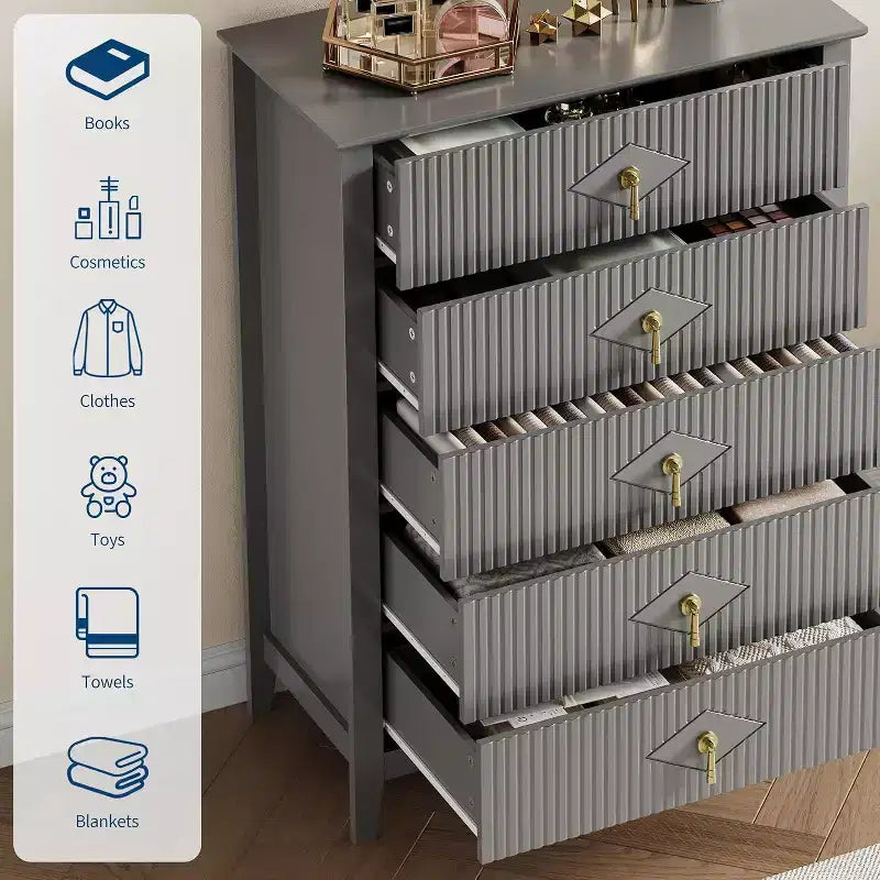 54 Fluted 6-Drawer Dresser - Modern Wood Storage Cabinet for Bedroom & Living Room 20