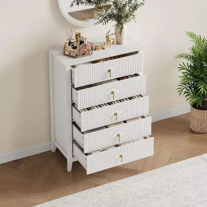 54 Fluted 6-Drawer Dresser - Modern Wood Storage Cabinet for Bedroom & Living Room 25