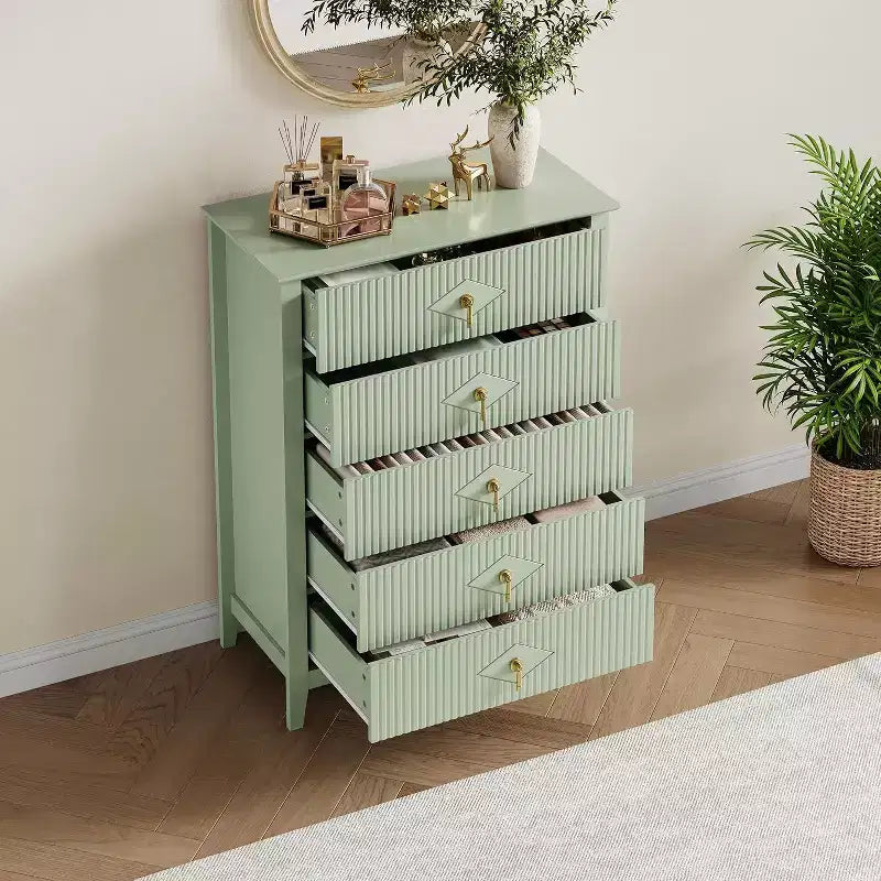 54 Fluted 6-Drawer Dresser - Modern Wood Storage Cabinet for Bedroom & Living Room 3