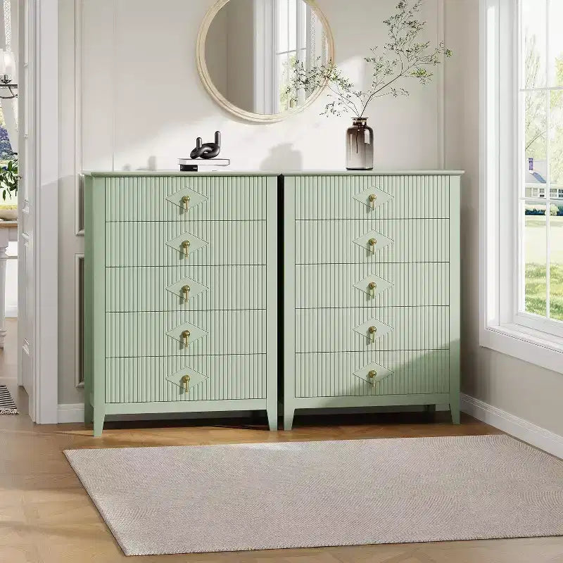 54 Fluted 6-Drawer Dresser - Modern Wood Storage Cabinet for Bedroom & Living Room 8