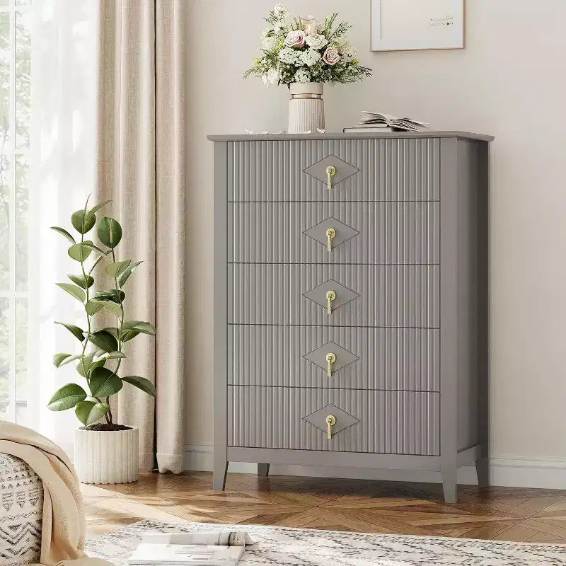 54 Fluted 6-Drawer Dresser - Modern Wood Storage Cabinet for Bedroom & Living Room 16