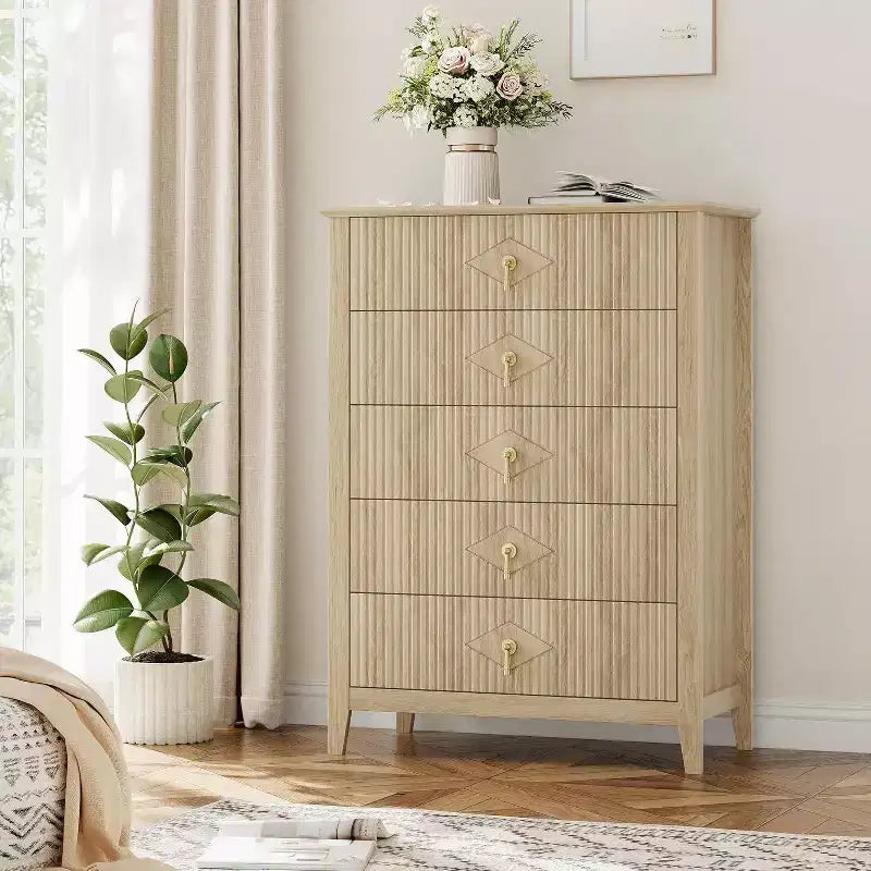 54 Fluted 6-Drawer Dresser - Modern Wood Storage Cabinet for Bedroom & Living Room 30