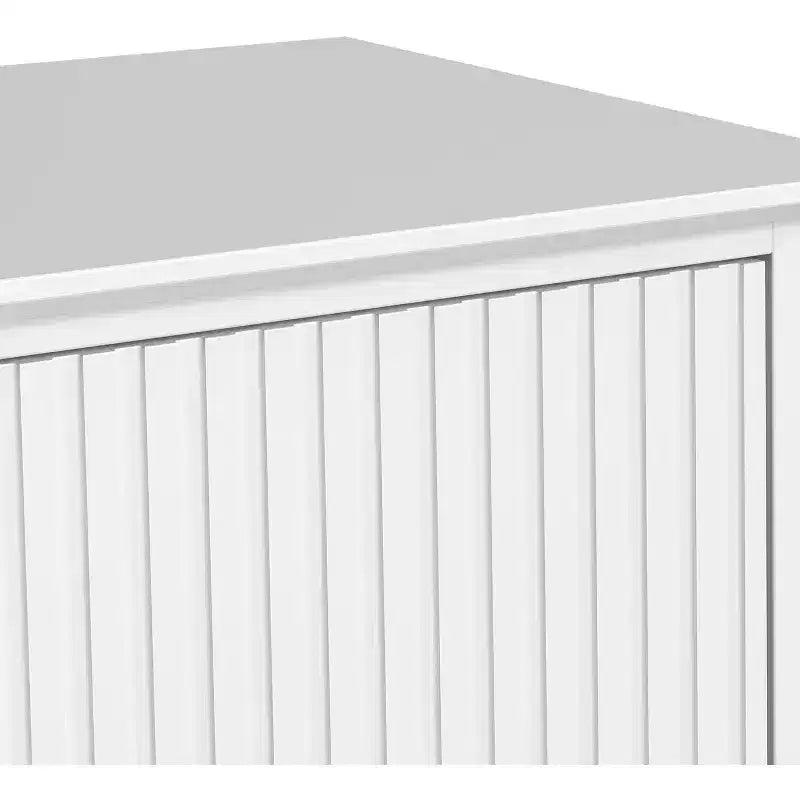 Heynemo Fluted 6 Drawer Dresser, Modern Closet Organizer Dressers, Double Chest of Drawers with Soft Close Drawers, Wood Storage Cabinet, White 6
