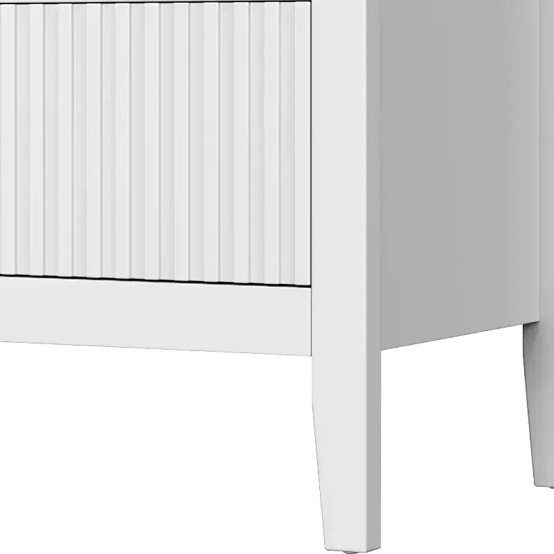 Heynemo Fluted 6 Drawer Dresser, Modern Closet Organizer Dressers, Double Chest of Drawers with Soft Close Drawers, Wood Storage Cabinet, White 7