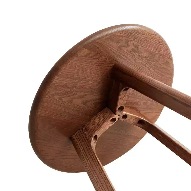 Tavolino Rotondo in Legno Okak con Cuscinetti Antiscivolo Delicati sul Pavimento, Tavolino con Robusta Struttura a Tre Gambe, Tavolino da Divano per Soggiorno 11