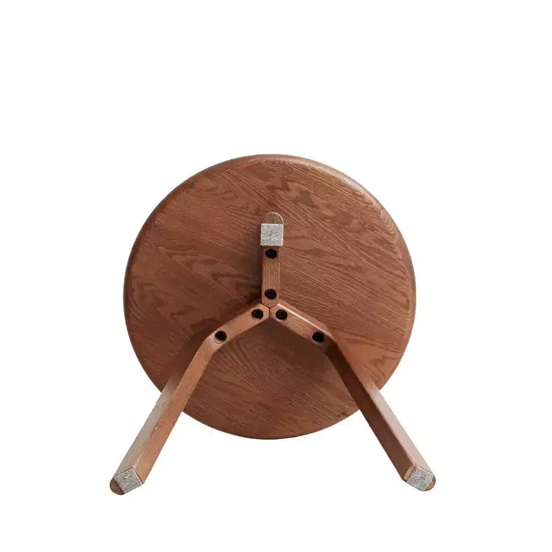 Tavolino Rotondo in Legno Okak con Cuscinetti Antiscivolo Delicati sul Pavimento, Tavolino con Robusta Struttura a Tre Gambe, Tavolino da Divano per Soggiorno 13