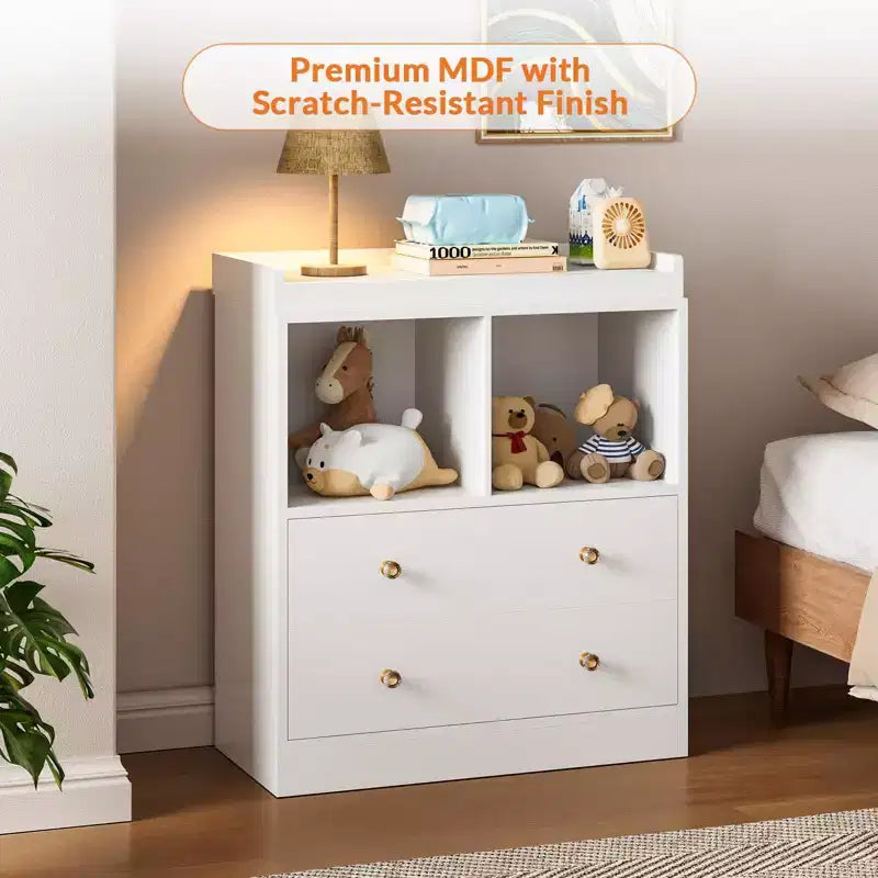 Baby Changing Table  Modern 2-Drawer Nursery Dresser with Changing Pad for Kids Room (1-Piece) 10