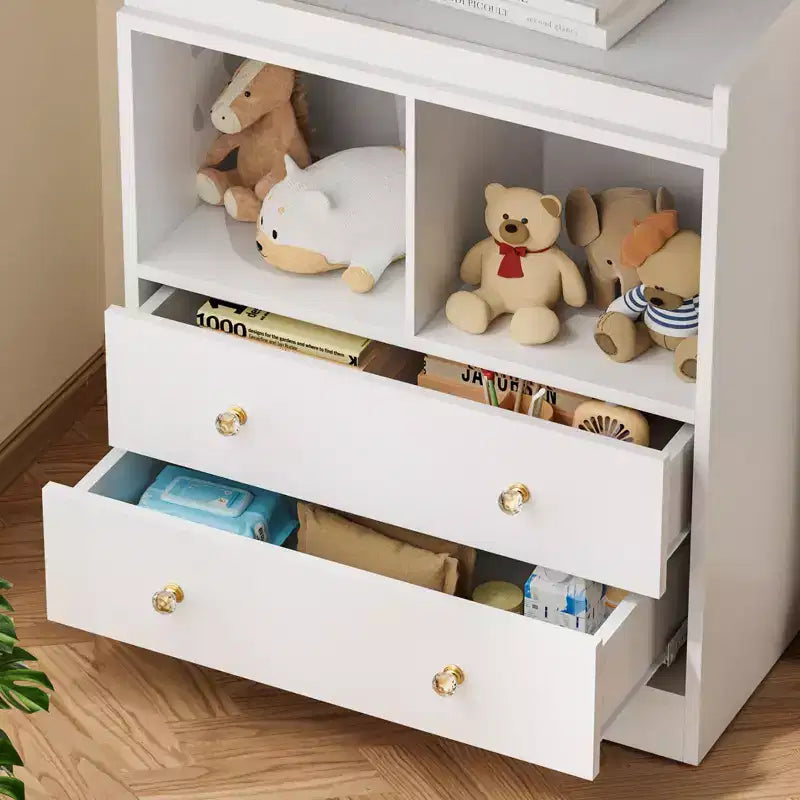 Baby Changing Table  Modern 2-Drawer Nursery Dresser with Changing Pad for Kids Room (1-Piece) 12