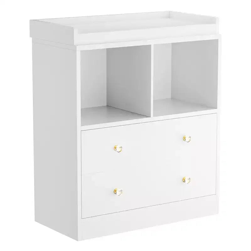 Baby Changing Table  Modern 2-Drawer Nursery Dresser with Changing Pad for Kids Room (1-Piece) 14