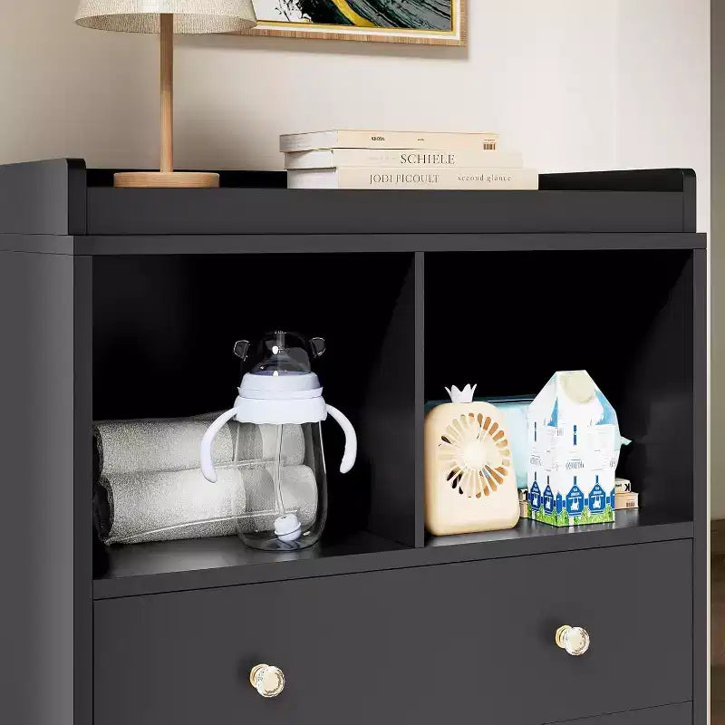 Baby Changing Table  Modern 2-Drawer Nursery Dresser with Changing Pad for Kids Room (1-Piece) 6