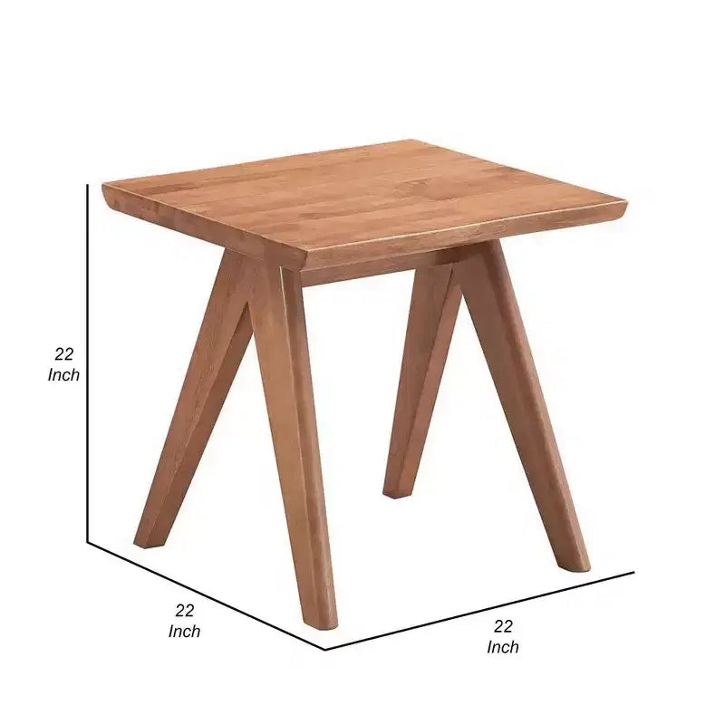 Tavolino d'appoggio/da divano Royal Hampton 22 pollici, gambe angolate, finitura in legno marrone naturale 6