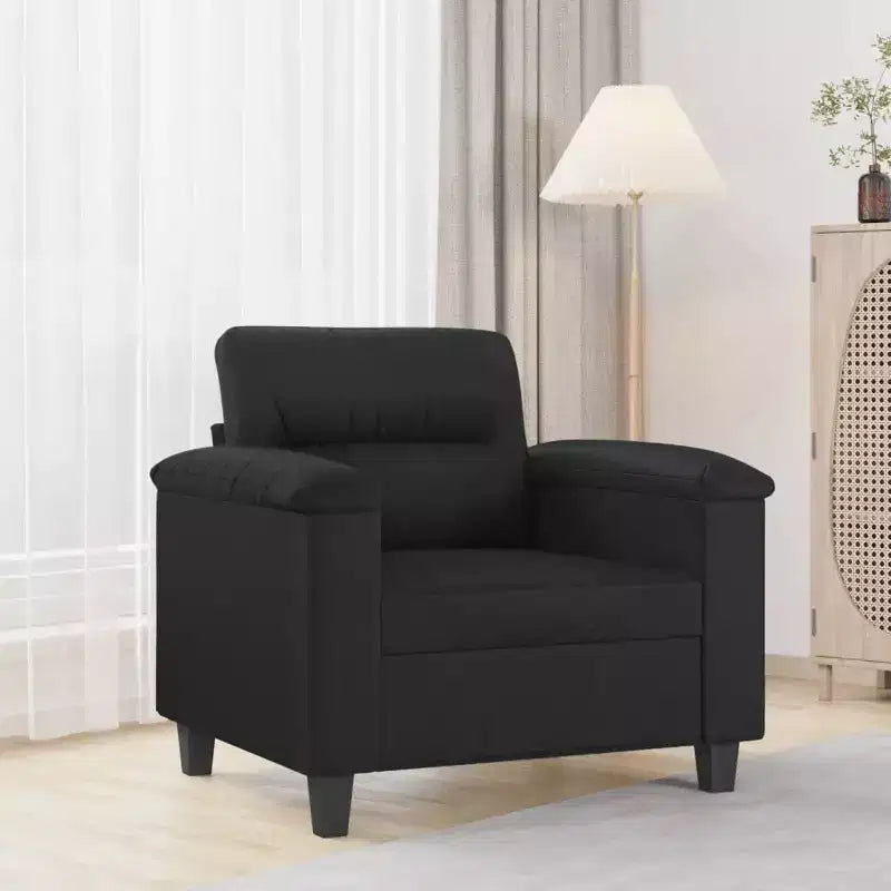 vidaXL Poltrona Singola da Salotto Imbottita, Nera in Similpelle