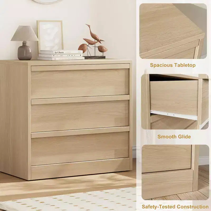 4 Drawer Dresser for Bedroom, Nightstand 4 Chest of Drawers with Large Storage, Small Modern Dresser Organizer Bedside Table for Living Room 5