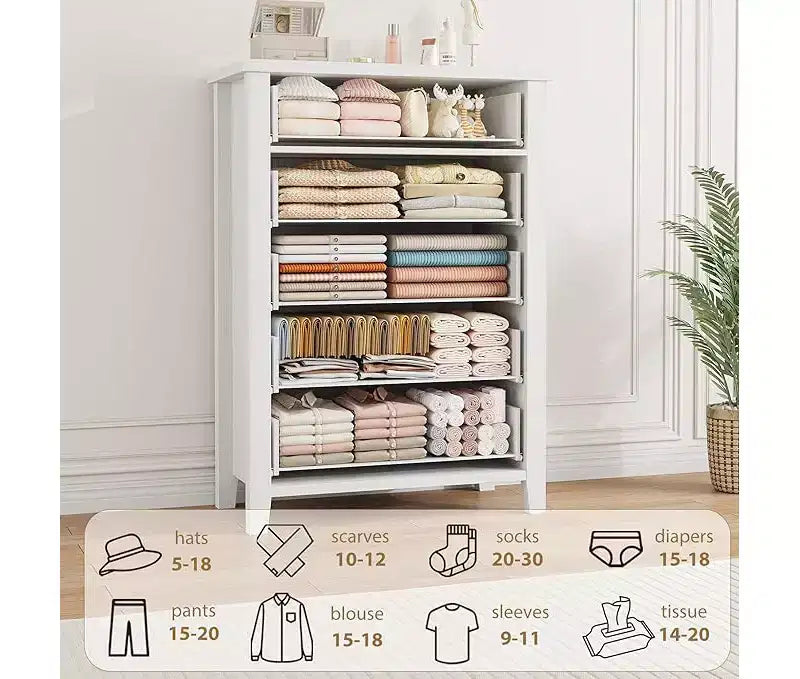 5 Drawer Dresser for Bedroom, Brown 5 Chest of Drawers Nightstand with Elegant V Shape Design, Wooden Dresser Organizer for Living Room, Nursery 10
