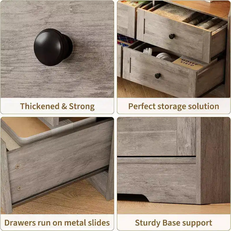 6 Drawer Dresser for Bedroom, 62.9in Slim Wooden Chest of Drawers with Open Shelf, Skinny Dresser for Nursery, Apartment, Closet Organization 13