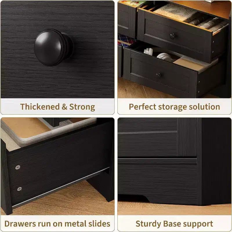 6 Drawer Dresser for Bedroom, 62.9in Slim Wooden Chest of Drawers with Open Shelf, Skinny Dresser for Nursery, Apartment, Closet Organization 4