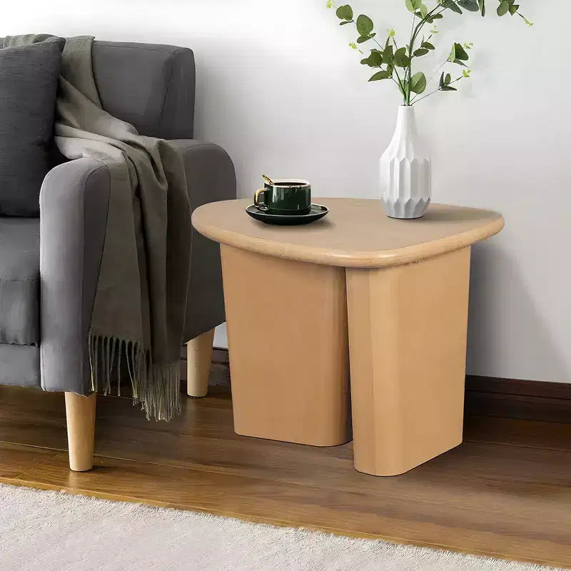 Tavolino finale in legno, tavolino piccolo con piano affusolato, semplice tavolino da caffè per soggiorno, camera da letto, divano, tavolino d'accento per la casa