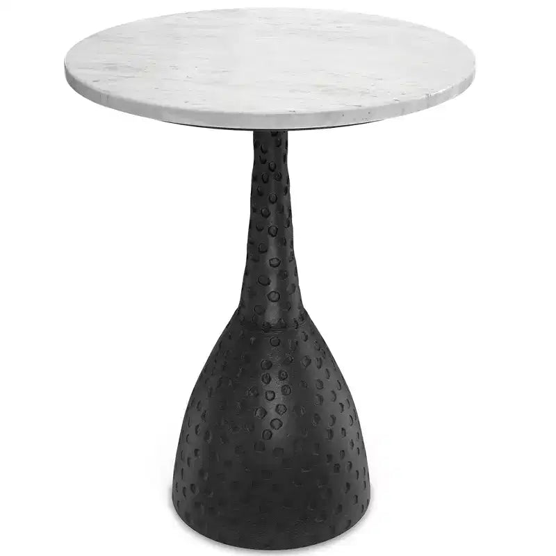 Theobald 16 inch Wide Round Contemporary Modern Side Table in Black