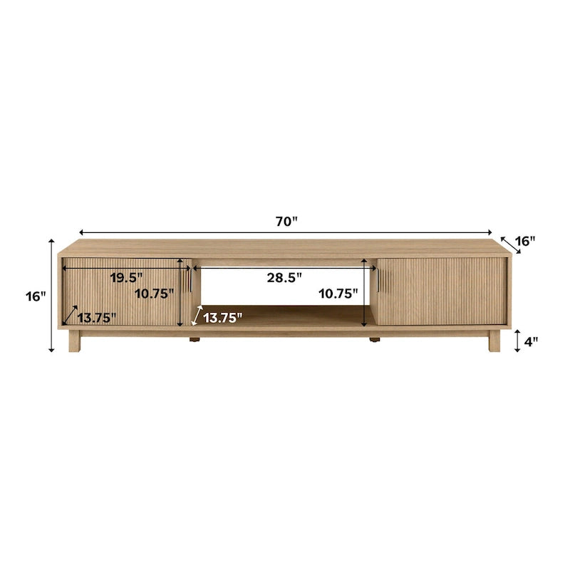 Middlebrook Designs Modern 70-inch Fluted-Door TV Stand 8