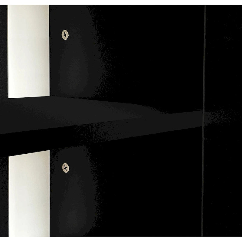 Black Modern 68.1 Fireplace TV Stand with 2 Large Cabinets for TVs Up to 78 18