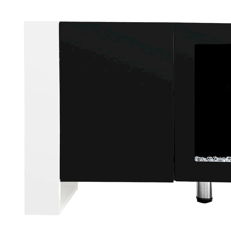 Black Modern 68.1 Fireplace TV Stand with 2 Large Cabinets for TVs Up to 78 19